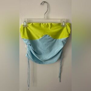 Princess Polly Lime and Sky Blue Shirt